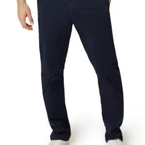Chaps Men's Pants - Straight Fit 5-Pocket Comfort Stretch Chino Pants for Men - Men's Fashion Straight Leg Cotton Chinos, Size 40W x 30L, American Navy