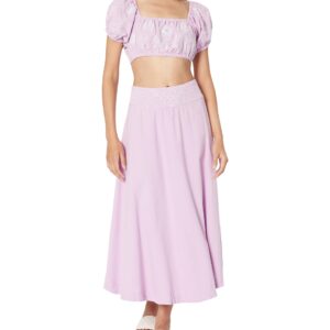 Free People Lotus Set Dress Orchid/White Combo MD (Women's 8-10)