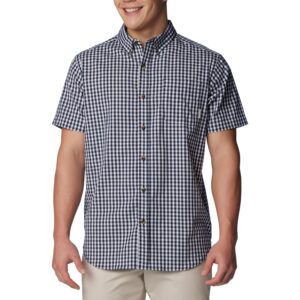 Columbia Men's Rapid Rivers II Short Sleeve Shirt, Collegiate Navy Gingham, X-Large Tall