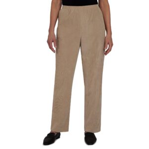 Alfred Dunner Women's Proportioned Medium Pant, Tan, 18