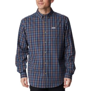 Columbia Men's Rapid Rivers II Long Sleeve Shirt, Dark Mountain Multi Gingham, Large