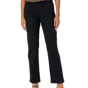 Bandolino Women's Mandie Signature Fit High Rise Straight Leg Jean, Saturated Black-Embroidered Back Pocket, 8